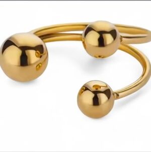 Anthropologie Ball Sphere Adjustable Ring 18k Gold Plated | NWOT